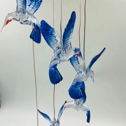 Hummingbird Solar Wind Chime Light Waterproof Atmosphere Lighting Solar Garden Lights Color Changing Landscape Ornaments