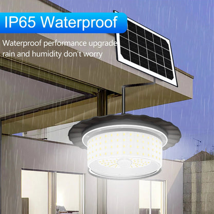 Solar Shed Light Solar Powered Motion Sensor Pendant Light Solar Lights with 5 Lighting Modes & Remote for Shed Gazebo Garage