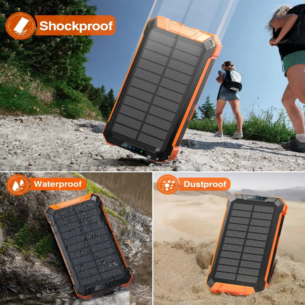 Multifunctional Waterproof Mobile Solar Power Bank Hot Trend Wireless Solar Mobile Fast Charger Portable Power Bank