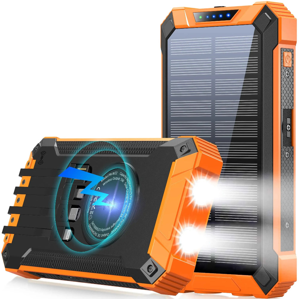 Multifunctional Waterproof Mobile Solar Power Bank Hot Trend Wireless Solar Mobile Fast Charger Portable Power Bank
